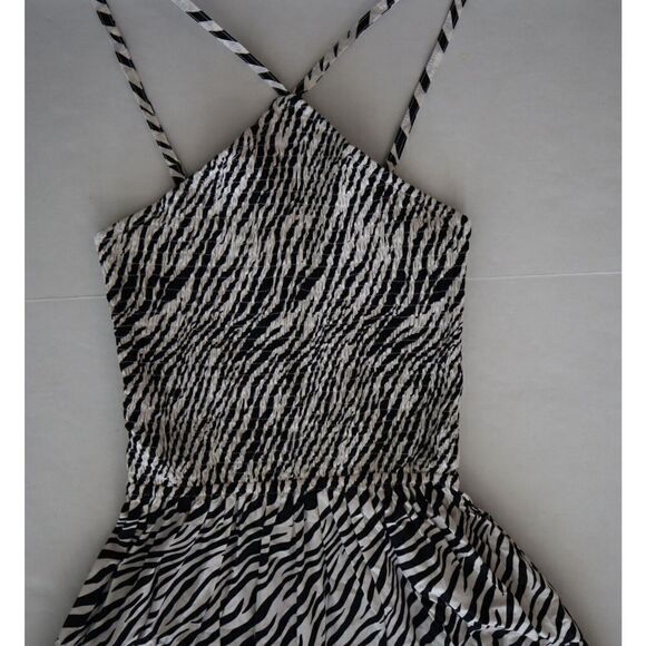 Lusana x Anthropologie Women's Sz S US 4 Zebra Print Arlen Midi Halter Dress - Picture 3 of 7